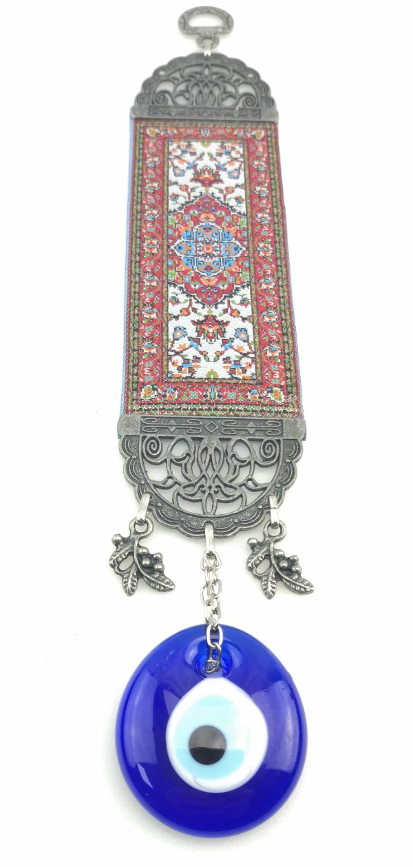 Handmade Turkish Carpet Wall Hanging - Evil Eye - Nazar Alloy - Image 5