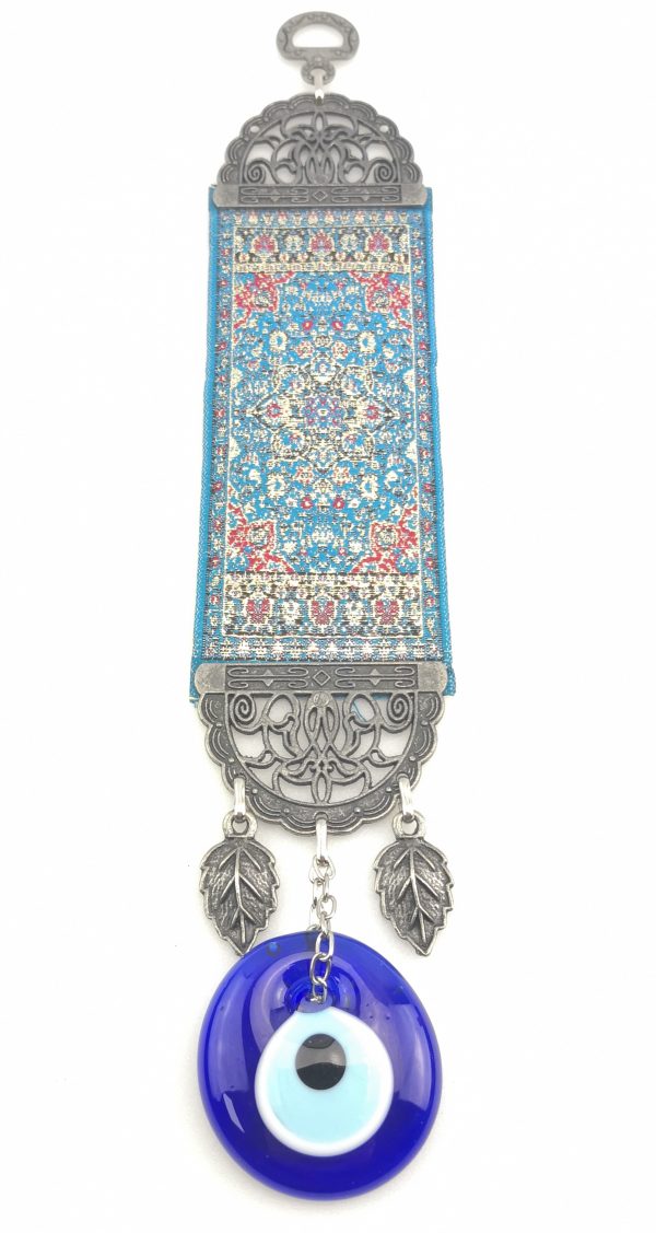 Handmade Turkish Carpet Wall Hanging - Evil Eye - Nazar Alloy - Image 5