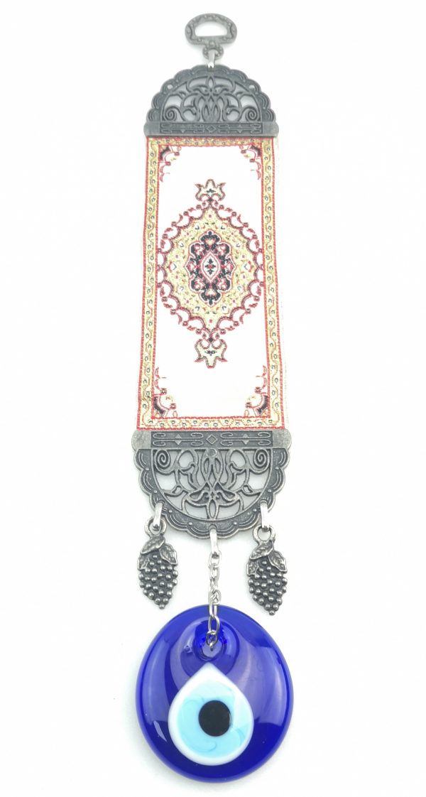 Handmade Turkish Carpet Wall Hanging - Evil Eye - Nazar Alloy - Image 5