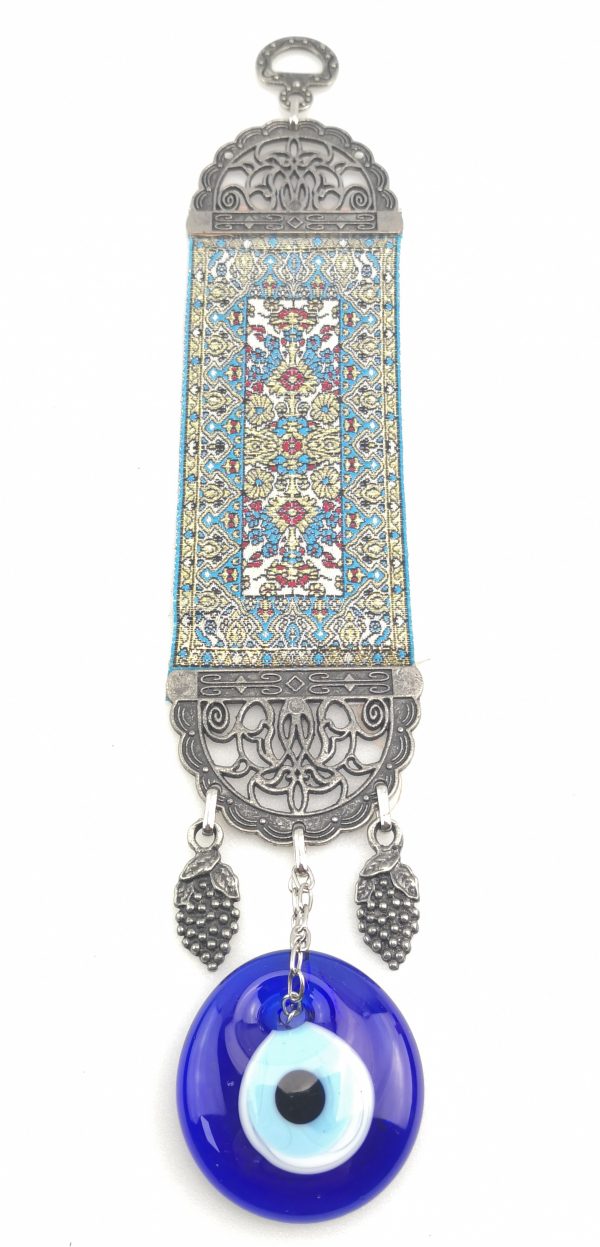 Handmade Turkish Carpet Wall Hanging - Evil Eye - Nazar Alloy - Xmas Gift - Image 5