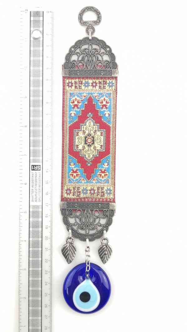 Handmade Turkish Carpet Wall Hanging - Evil Eye - Nazar Alloy - Image 4