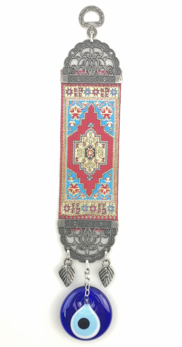 Handmade Turkish Carpet Wall Hanging - Evil Eye - Nazar Alloy