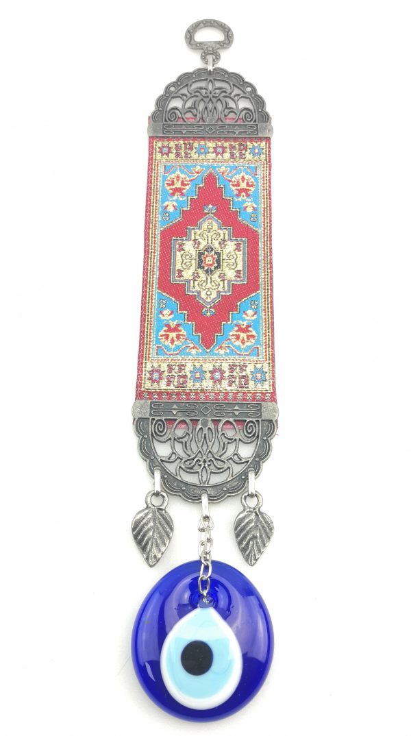 Handmade Turkish Carpet Wall Hanging - Evil Eye - Nazar Alloy - Image 5