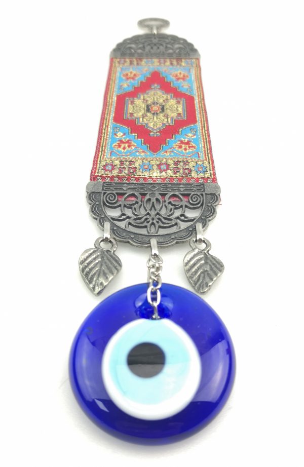 Handmade Turkish Carpet Wall Hanging - Evil Eye - Nazar Alloy - Image 6