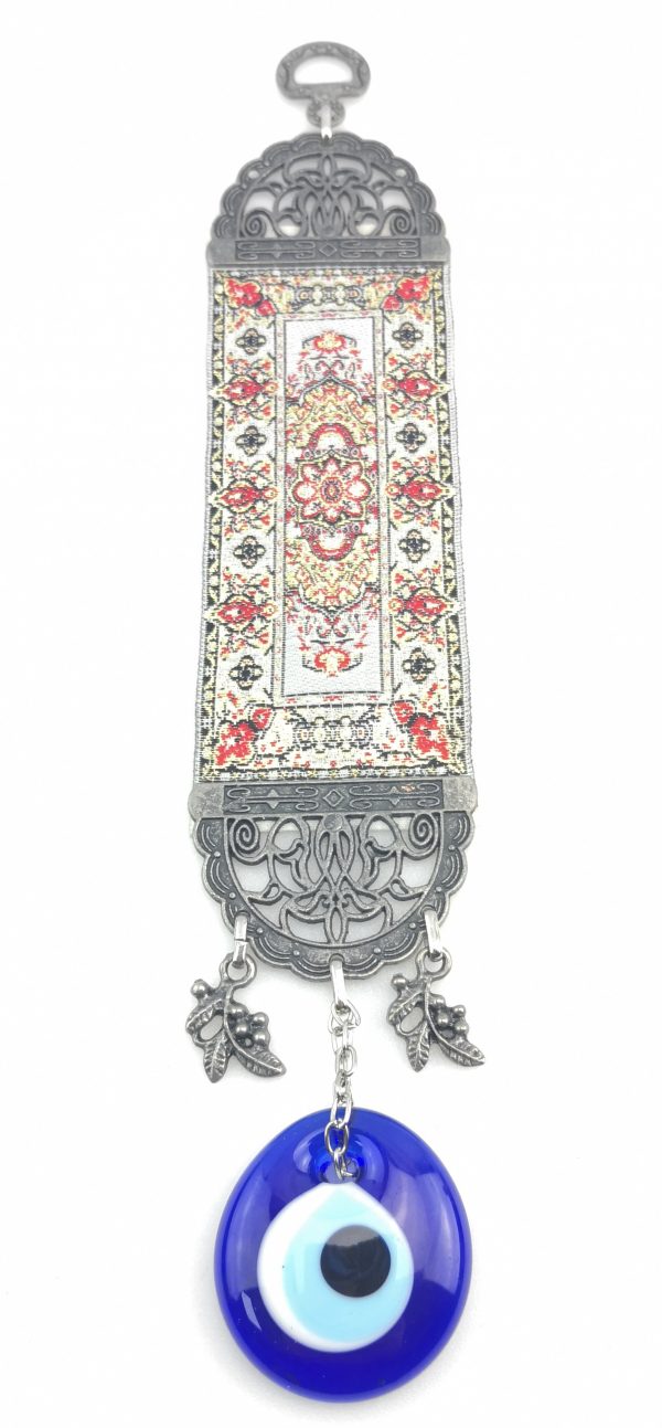 Handmade Turkish Carpet Wall Hanging - Evil Eye - Nazar Alloy - Image 5