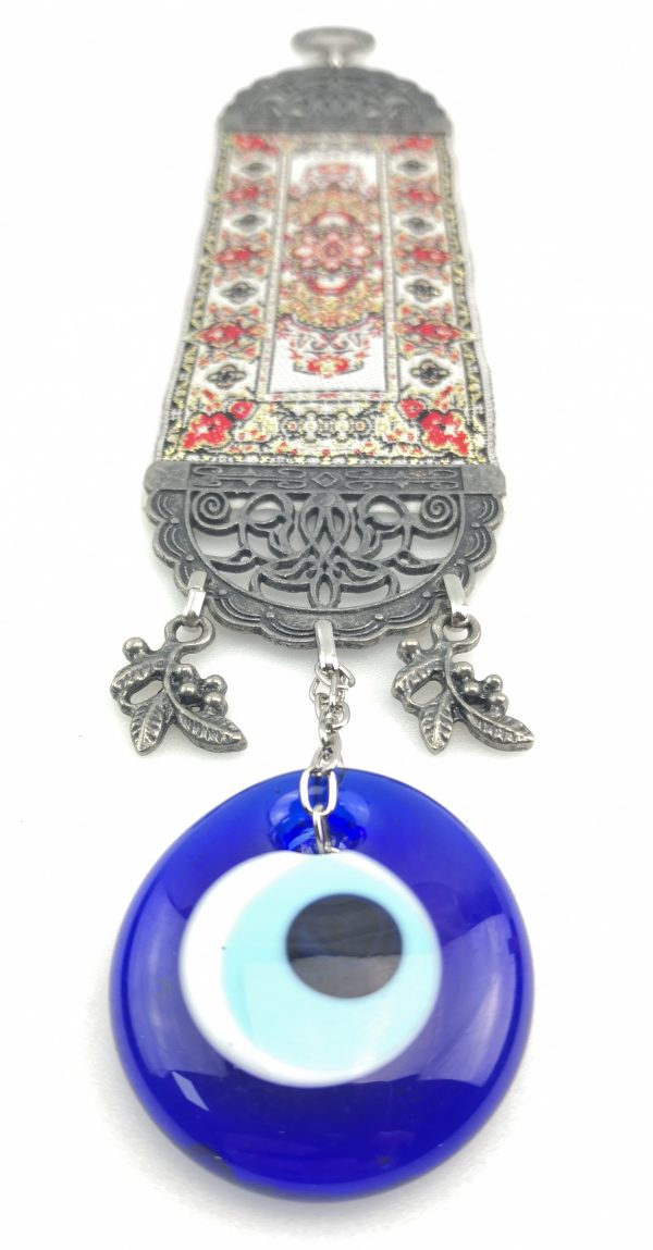 Handmade Turkish Carpet Wall Hanging - Evil Eye - Nazar Alloy - Image 6