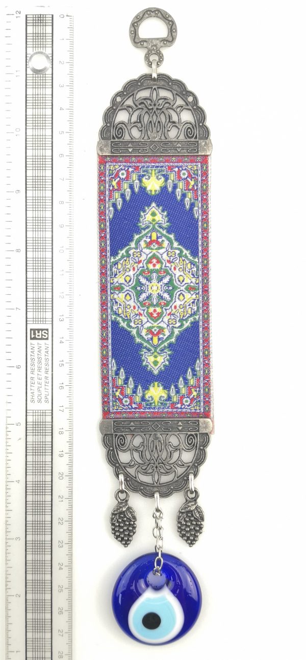 Handmade Turkish Carpet Wall Hanging - Evil Eye - Nazar Alloy - Image 4