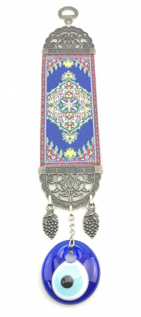 Handmade Turkish Carpet Wall Hanging - Evil Eye - Nazar Alloy - Image 5