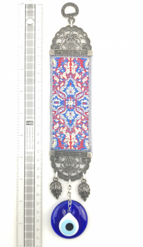 Handmade Turkish Carpet Wall Hanging - Evil Eye - Nazar Alloy - Image 4