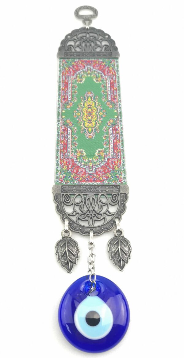 Handmade Turkish Carpet Wall Hanging - Evil Eye - Nazar Alloy - Image 5