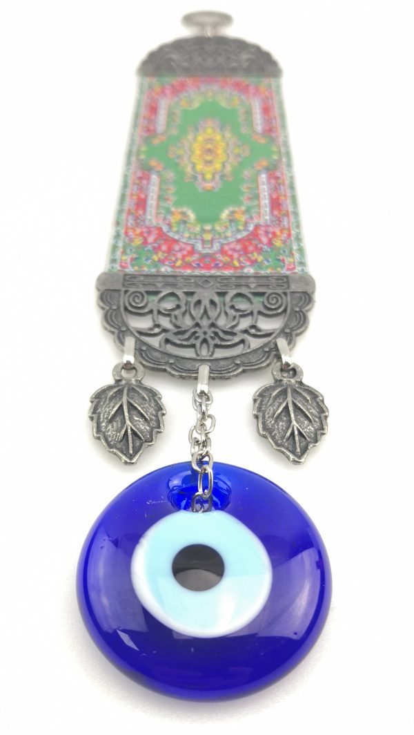 Handmade Turkish Carpet Wall Hanging - Evil Eye - Nazar Alloy - Image 6