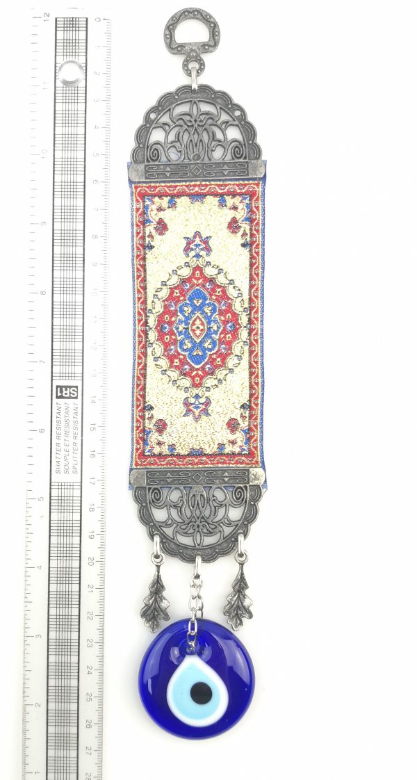 Handmade Turkish Carpet Wall Hanging - Evil Eye - Nazar Alloy - Image 4