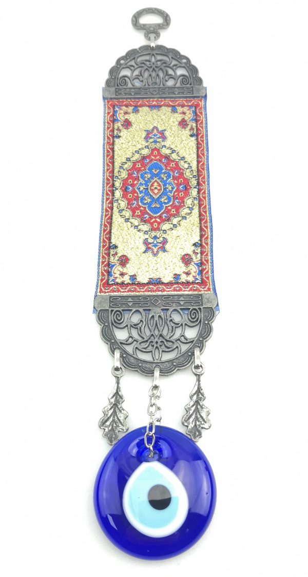 Handmade Turkish Carpet Wall Hanging - Evil Eye - Nazar Alloy - Image 5