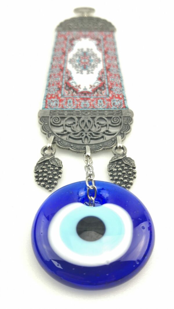 Handmade Turkish Carpet Wall Hanging - Evil Eye - Nazar Alloy - Image 6