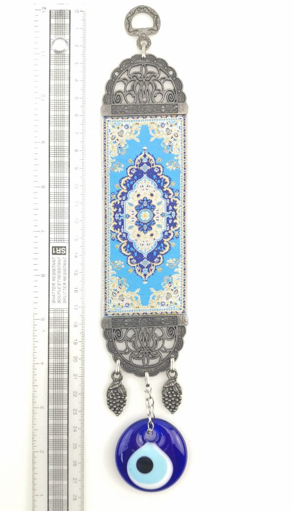 Handmade Turkish Carpet Wall Hanging - Evil Eye - Nazar Alloy - Image 4