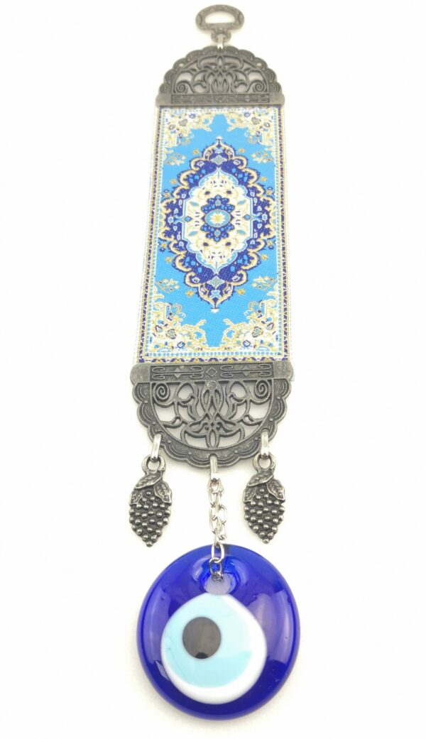 Handmade Turkish Carpet Wall Hanging - Evil Eye - Nazar Alloy - Image 5