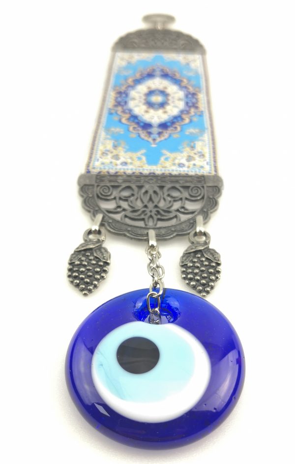 Handmade Turkish Carpet Wall Hanging - Evil Eye - Nazar Alloy - Image 6