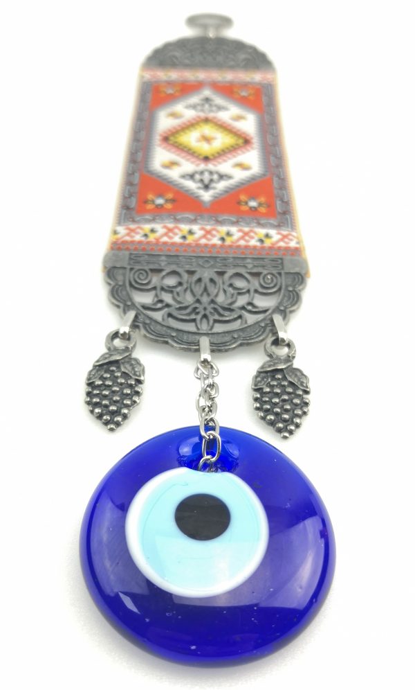 Handmade Turkish Carpet Wall Hanging - Evil Eye - Nazar Alloy - Image 6