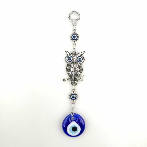 Handmade Owl Wall Hanging - Evil Eye - Nazar Alloy