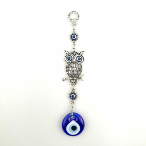 Handmade Owl Wall Hanging - Evil Eye - Nazar Alloy