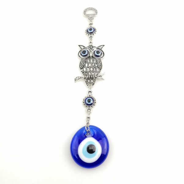 Handmade Owl Wall Hanging - Evil Eye - Nazar Alloy - Image 5