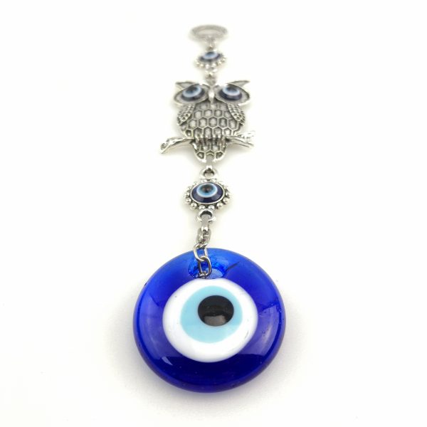 Handmade Owl Wall Hanging - Evil Eye - Nazar Alloy - Image 6