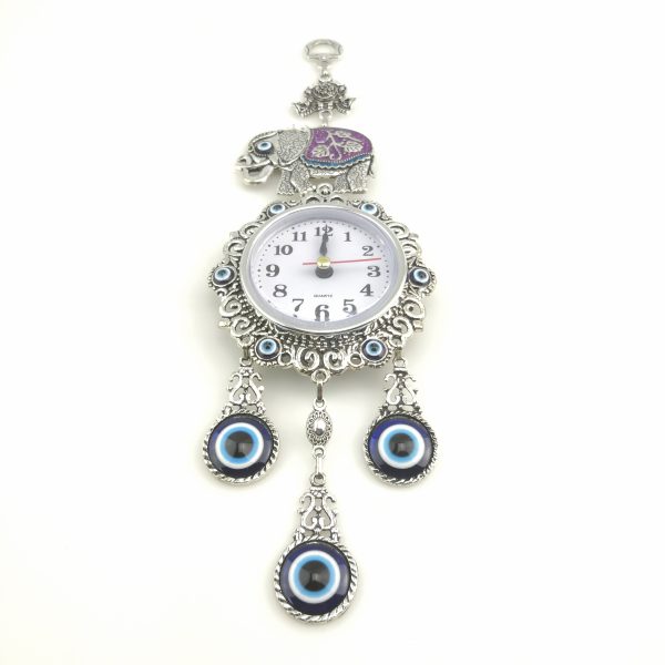 Handmade Wall Clock / Evil Eye – Nazar Alloy Wall Hanging - Image 5