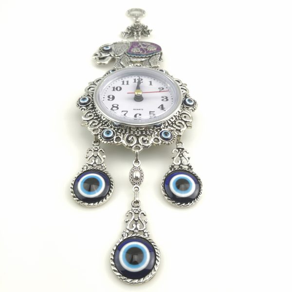 Handmade Wall Clock / Evil Eye – Nazar Alloy Wall Hanging - Image 6