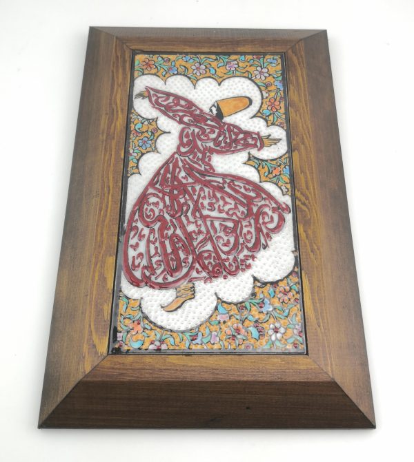 Handmade Ceramic Wall Hanging Arabic Article and Flowers Figure - Multicolor - Image 7