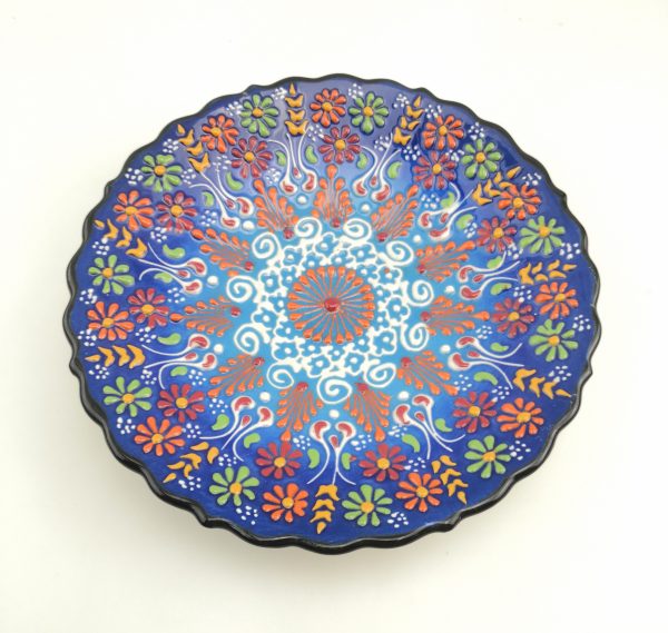 Handmade Ceramic Wall Hanging Plate - Hand Painted Turkish Pottery