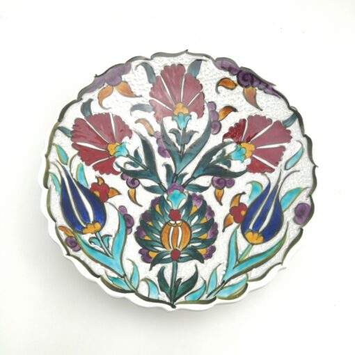 Handmade Ceramic Wall Hanging Plate(18 cm) - Hand Painted Turkish Pottery - Variation 1