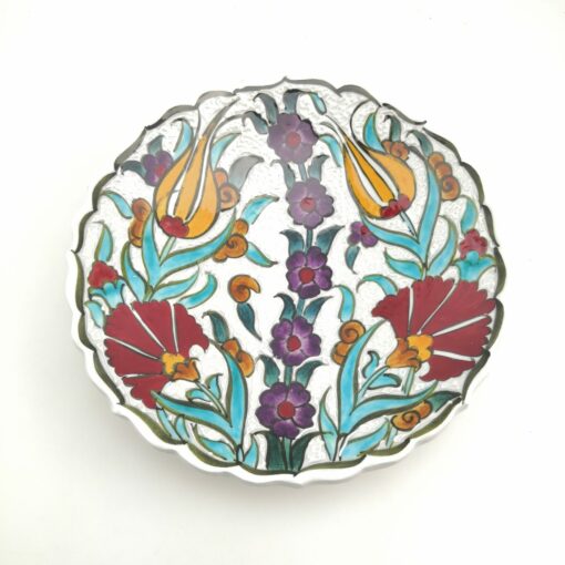 Handmade Ceramic Wall Hanging Plate(18 cm) - Hand Painted Turkish Pottery - Variation 3