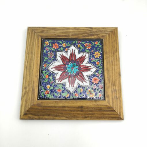 Stunning Ceramic Wall Hanging Arabic Article and Florwers Figure - Multicolor and Handmade - Pattern A