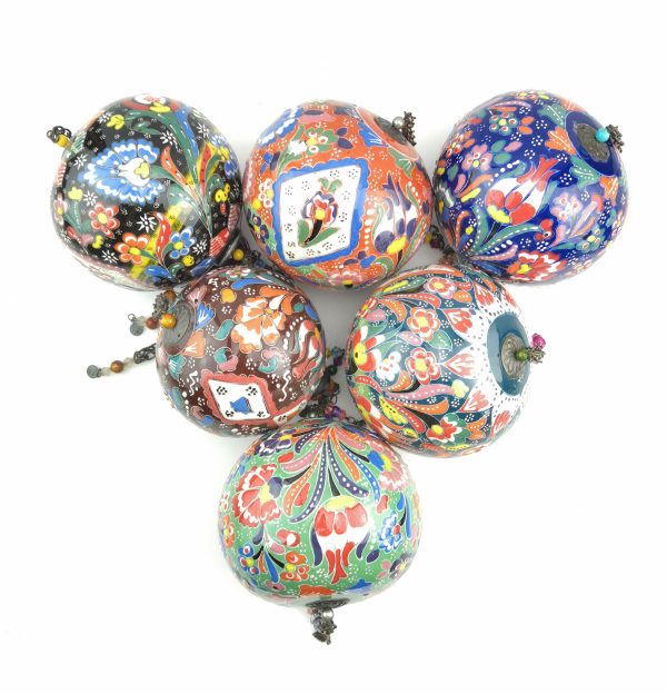 Handmade Ceramic Ball Hang - Decorative Hand Painted Wall Hanging