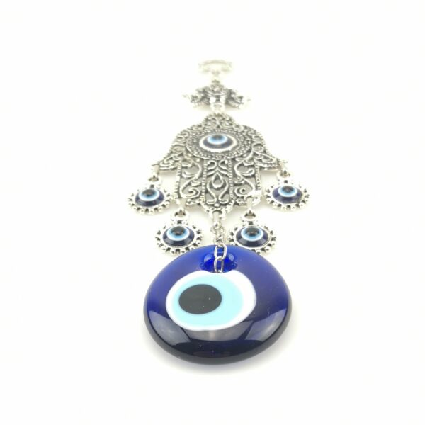 Handmade Wall Hanging - Hand of Hamsa - Fatima Evil Eye - Nazar Alloy - Image 5