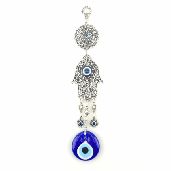 Handmade Hand of Hamsa / Fatima Evil Eye – Nazar Alloy Wall Hanging