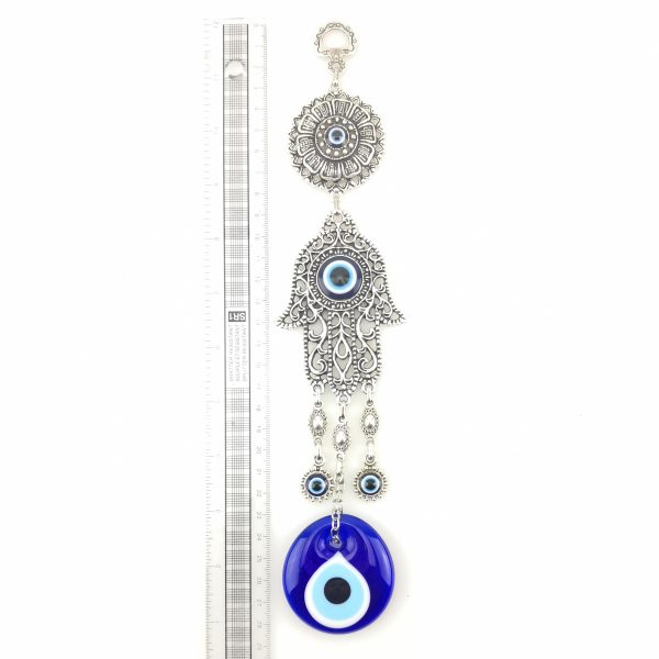 Handmade Hand of Hamsa / Fatima Evil Eye – Nazar Alloy Wall Hanging - Image 3