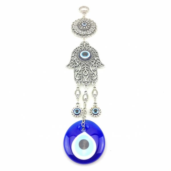 Handmade Hand of Hamsa / Fatima Evil Eye – Nazar Alloy Wall Hanging - Image 4