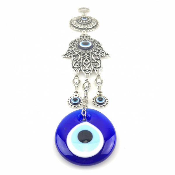 Handmade Hand of Hamsa / Fatima Evil Eye – Nazar Alloy Wall Hanging - Image 5