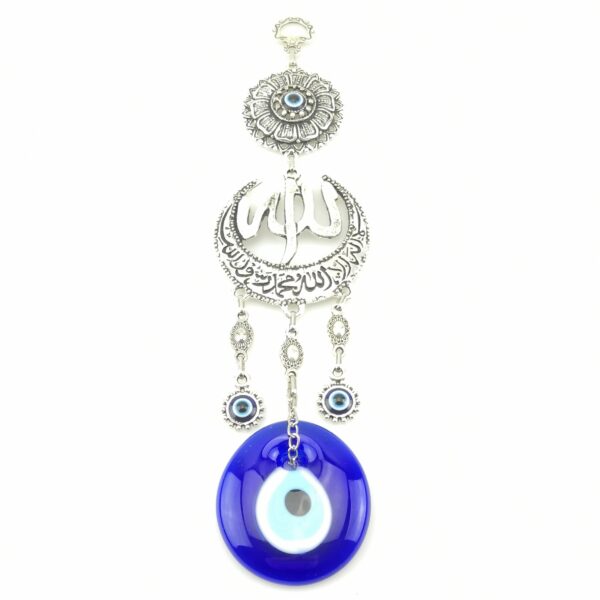 Handmade Wall Hanging - Allah Inscription Decorated in Crescent - Evil Eye - Image 4