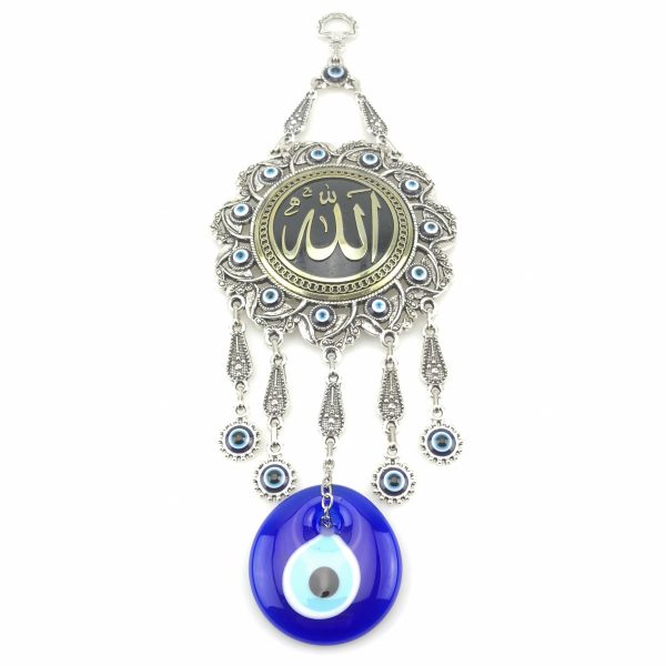 Handmade Islamic Wall Hanging - Allah Inscription Decorated with Evil Eye - Image 5