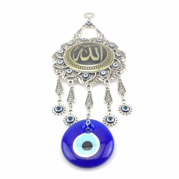 Handmade Islamic Wall Hanging - Allah Inscription Decorated with Evil Eye - Image 6