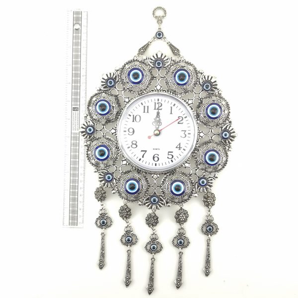 Handmade Wall Clock - Evil Eye - Nazar Alloy Wall Hanging - Image 3