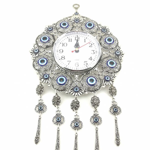 Handmade Wall Clock - Evil Eye - Nazar Alloy Wall Hanging - Image 4