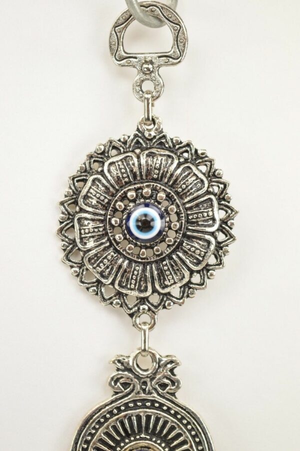 Hand of Hamsa – Fatima Evil Eye – Nazar Alloy Wall Hanging - Image 3