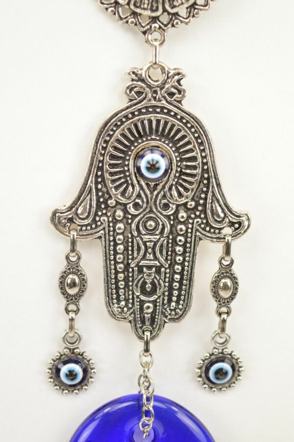 Hand of Hamsa – Fatima Evil Eye – Nazar Alloy Wall Hanging - Image 4